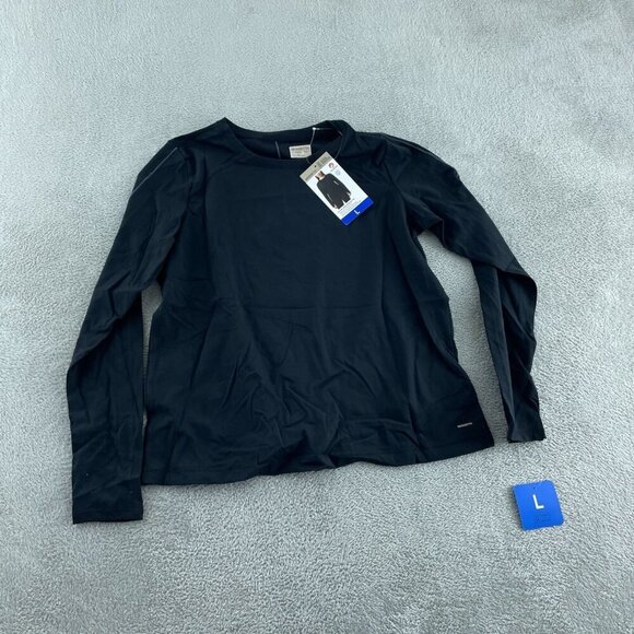 Mondetta Active Long Sleeve Top L Black Recycled Nylon NWT 4996 - Picture 1 of 9